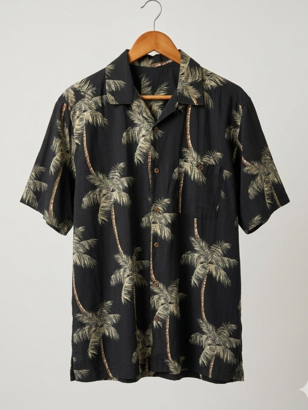 VTG Joe Marlin Aloha Shirt Mens XL Hawaiian Shirt Palm Tree Print Button Down
